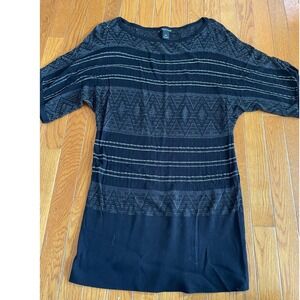 White House Black Market Shirt Womens‎ Size Medium Rayon Tunic Knitted Shimmer